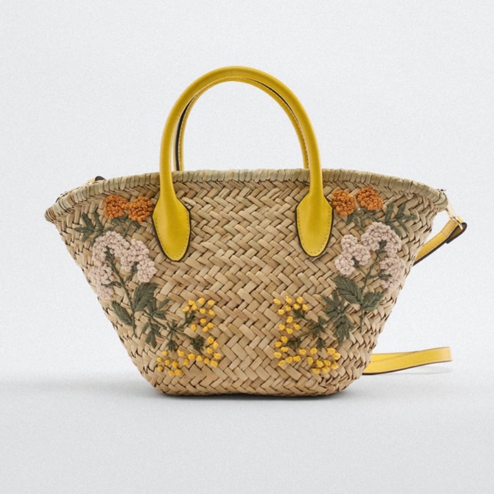 Zara Yellow and Tan Crossbody Bag